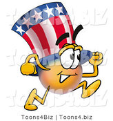 Illustration of a Cartoon Uncle Sam Mascot Running by Mascot Junction