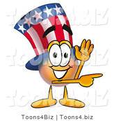 Illustration of a Cartoon Uncle Sam Mascot Waving and Pointing by Mascot Junction