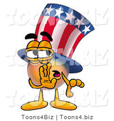 Illustration of a Cartoon Uncle Sam Mascot Whispering and Gossiping by Mascot Junction