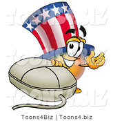 Illustration of a Cartoon Uncle Sam Mascot with a Computer Mouse by Mascot Junction