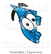 Illustration of a Cartoon Water Drop Mascot Peeking Around a Corner by Mascot Junction