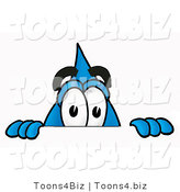 Illustration of a Cartoon Water Drop Mascot Peeking over a Surface by Mascot Junction
