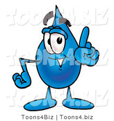 Illustration of a Cartoon Water Drop Mascot Waving His Finger While Lecturing by Mascot Junction