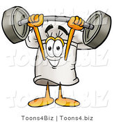 Illustration of a Chef Hat Mascot Holding a Heavy Barbell Above His Head by Mascot Junction