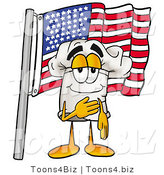 Illustration of a Chef Hat Mascot Pledging Allegiance to an American Flag by Mascot Junction
