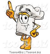 Illustration of a Chef Hat Mascot Pointing Upwards by Toons4Biz