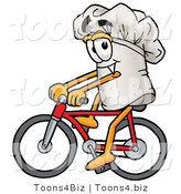Illustration of a Chef Hat Mascot Riding a Bicycle by Mascot Junction