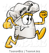 Illustration of a Chef Hat Mascot Running by Mascot Junction