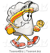 Illustration of a Chef Hat Mascot Speed Walking or Jogging by Mascot Junction