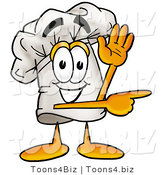 Illustration of a Chef Hat Mascot Waving and Pointing by Mascot Junction