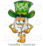 Illustration of a Chef Hat Mascot Wearing a Saint Patricks Day Hat with a Clover on It by Toons4Biz