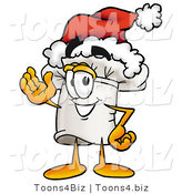 Illustration of a Chef Hat Mascot Wearing a Santa Hat and Waving by Mascot Junction