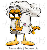 Illustration of a Chef Hat Mascot Whispering and Gossiping by Mascot Junction