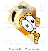 Illustration of a Construction Safety Barrel Mascot Peeking Around a Corner by Toons4Biz