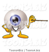 Illustration of a Eyeball Mascot Holding a Pointer Stick by Mascot Junction