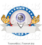 Illustration of a Eyeball Mascot on a Blank American Themed Label by Mascot Junction