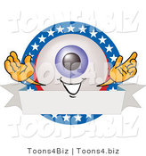 Illustration of a Eyeball Mascot on a Blank American Themed Label by Toons4Biz