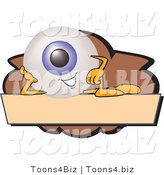Illustration of a Eyeball Mascot on a Blank Brown and Tan Label by Mascot Junction