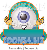 Illustration of a Eyeball Mascot on a Blank Business Label by Mascot Junction