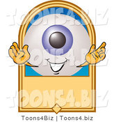 Illustration of a Eyeball Mascot on a Blank Tan Label by Mascot Junction