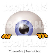 Illustration of a Eyeball Mascot Peeking over a Surface by Mascot Junction