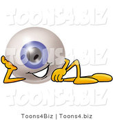 Illustration of a Eyeball Mascot Resting His Head on His Hand by Mascot Junction