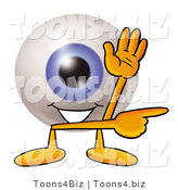 Illustration of a Eyeball Mascot Waving and Pointing by Mascot Junction