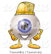 Illustration of a Eyeball Mascot Wearing a Helmet by Mascot Junction