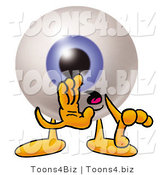 Illustration of a Eyeball Mascot Whispering and Gossiping by Mascot Junction