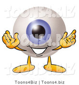 Illustration of a Eyeball Mascot with Welcoming Open Arms by Mascot Junction