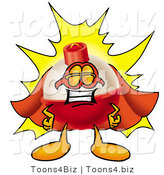 Illustration of a Fishing Bobber Mascot Dressed As a Super Hero by Toons4Biz