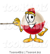 Illustration of a Fishing Bobber Mascot Holding a Pointer Stick by Mascot Junction