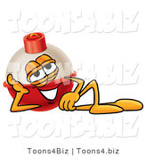 Illustration of a Fishing Bobber Mascot Resting His Head on His Hand by Mascot Junction