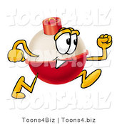 Illustration of a Fishing Bobber Mascot Running by Mascot Junction