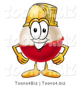 Illustration of a Fishing Bobber Mascot Wearing a Helmet by Mascot Junction