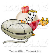 Illustration of a Fishing Bobber Mascot with a Computer Mouse by Mascot Junction