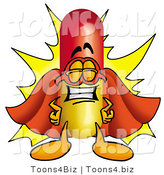 Illustration of a Medical Pill Capsule Mascot Dressed As a Super Hero by Mascot Junction