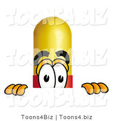 Illustration of a Medical Pill Capsule Mascot Peeking over a Surface by Mascot Junction