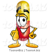 Illustration of a Medical Pill Capsule Mascot Pointing at the Viewer by Mascot Junction