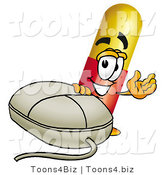 Illustration of a Medical Pill Capsule Mascot with a Computer Mouse by Mascot Junction