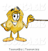 Illustration of a Police Badge Mascot Holding a Pointer Stick by Mascot Junction