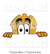 Illustration of a Police Badge Mascot Peeking over a Surface by Mascot Junction