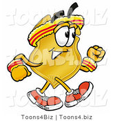 Illustration of a Police Badge Mascot Speed Walking or Jogging by Mascot Junction