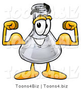 Illustration of a Science Beaker Mascot Flexing His Arm Muscles by Mascot Junction