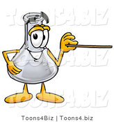 Illustration of a Science Beaker Mascot Holding a Pointer Stick by Toons4Biz