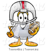 Illustration of a Science Beaker Mascot in a Helmet, Holding a Football by Mascot Junction