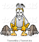 Illustration of a Science Beaker Mascot Lifting a Heavy Barbell by Mascot Junction