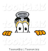 Illustration of a Science Beaker Mascot Peeking over a Surface by Mascot Junction