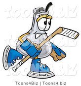 Illustration of a Science Beaker Mascot Playing Ice Hockey by Mascot Junction