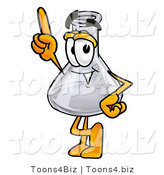 Illustration of a Science Beaker Mascot Pointing Upwards by Toons4Biz